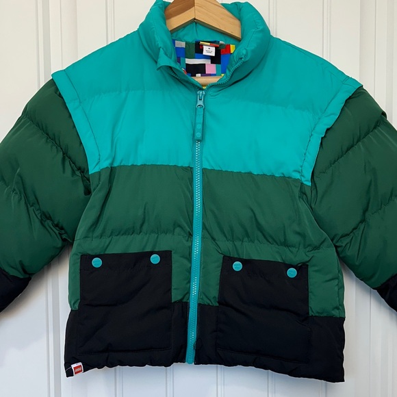 Lego Teal and Green Kids Puffer Jacket - Picture 1 of 11